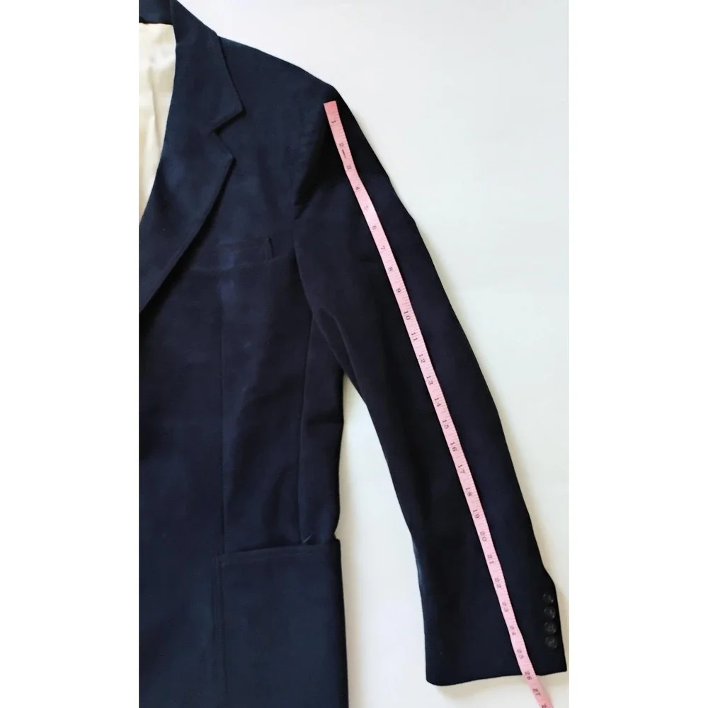 Vintage Lakeland Blazer Mens 42 Long Navy Blue Ultrasuede Sport Coat Made in USA